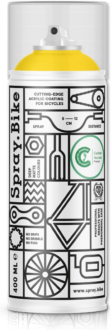 Spray.Bike Spray Paint | Designed Mainly for Bicycles | Multi-Use Acrylic Spray Paint for Metal, Plastic | High Coverage Bike Paint, 400ml, Chicago Yellow