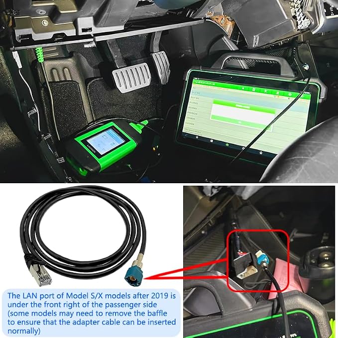 ZKTOOL Diagnostic Cables Set for Tesla Model S 3 X Y, USB OBD2 Diagnostic Tools Adapter for Lanuch X431 PADIII/PADV/PADVII/EV MAX/PRO 3S+V3.0 Ultra Tablets.with OBDII Adapter Harness 1013230-00-A.