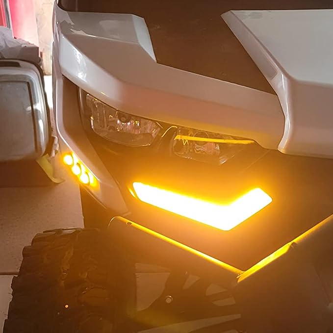 UTV Front Fang LED Turn Signal Lights LED Turn Signals Daytime Running Light Amber Blinkers for Can Am Defender Commander Max