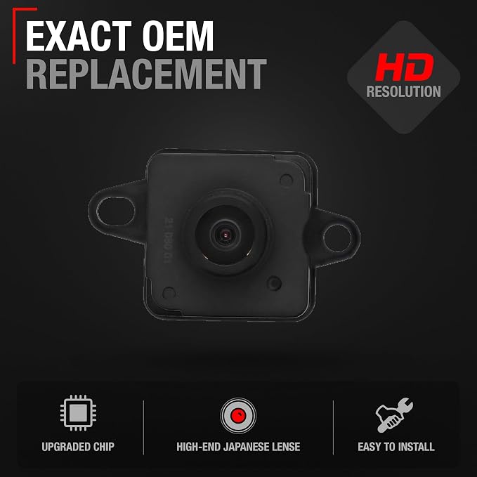 Rear View Backup Camera, Reverse Park Assist - Compatible with 2014-2018 Jeep Cherokee - OEM 56038991AK, CH1960110