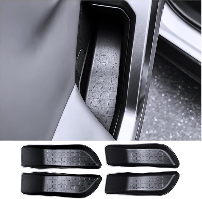 4PCS Door Handle Storage Box Compatible with 2026 Toyota RAV4 Hybrid&RAV4 Plug-in Hybrid(PHEV) TPE Front & Rear Door Side Tray Insert Organizer Easy to Clean for 6th Gen RAV4 Accessories