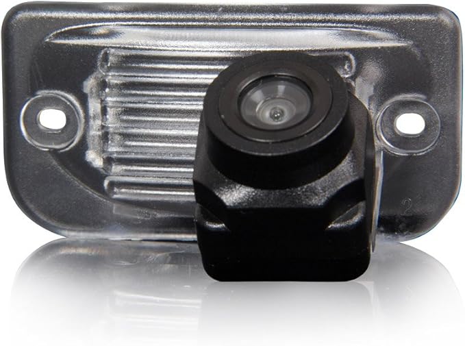 Waterproof Backup Camera Color Car Rear View Camera License Plate with Night Vision for Mercedes C E CLS Class W203 W211 W219 W209 (No. 3 Size 32 * 62mm Down Round Edge)