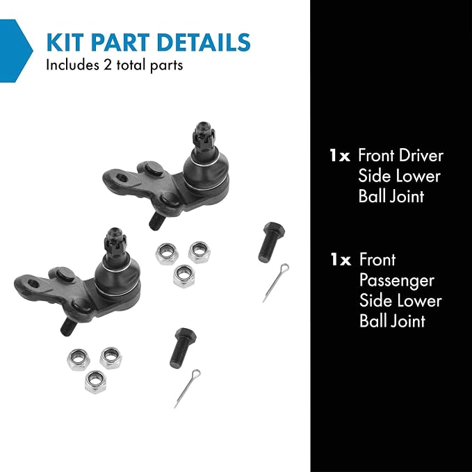 TRQ Front Lower Driver and Passenger Side Ball Joint Set Compatible with 1992-2001 Lexus ES300 1999-2003 RX300 1995-2004 Toyota Avalon 1992-2001 Camry 1998-2003 Sienna 1999-2003 Solara