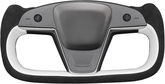 MEWANT Hand Stitched Tesla Model S Yoke Steering Wheel Cover Wrap for Tesla Model S 2021-2023 / Model X 2021-2023 Tesla Yoke Steering Wheel Accessories(3D Style)