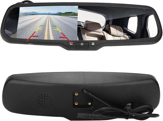 EVGATSAUTO Car Mirror Monitor, 4.3 inch HD 480 x 272 Resolution Digital Auto Dimming Rear View Parking Monitor with Bracket