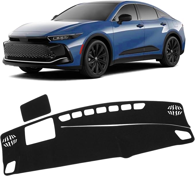KUST Black Dash Cover Compatible with Toyota Crown 2023-2026 (with HUD) (NOT fit Crown Signia) Polyester Dashboard Cover Non-Slip Dash Protector Accessories for Crown Custom Fit Dash Mat No Glare