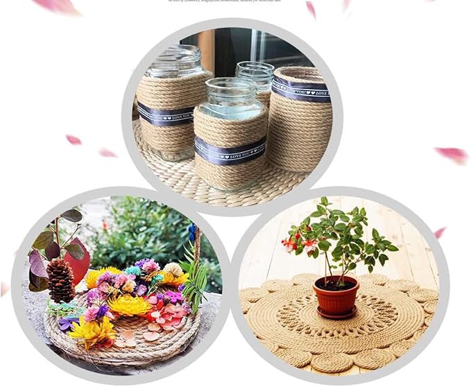 Sisal Twine String, 1/8 in x 328 ft, Natural Thin Hemp Rope for Arts, Crafts, Gardening, Plants, Packing, Cat Scratcher Post and Pet Furniture