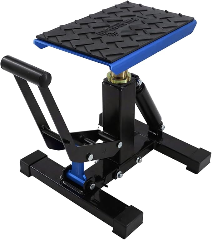 POLARBEAR Dirt Bike Stand Motorcycle Hoist Lift Stand Center Jack Adjustable Heavy Duty 1200Lbs Capacity Repair Lifting Jack Stand Table Rack(Blue)