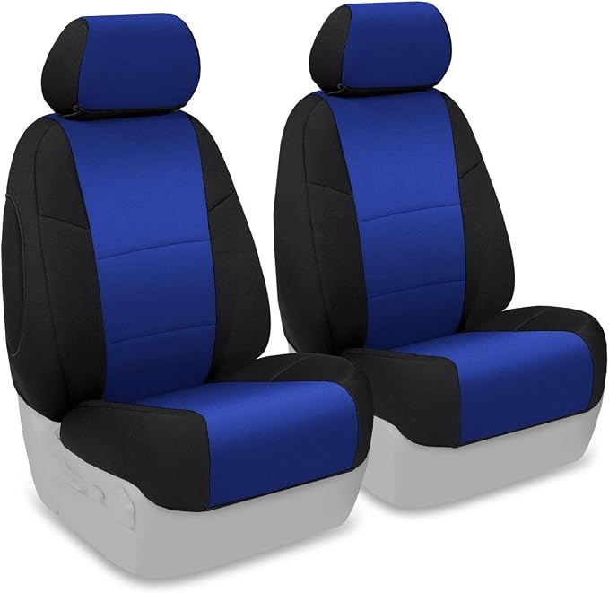 Coverking Custom Fit Front 50/50 Bucket Seat Cover for Select Ford F-Series Models - Neosupreme (Blue with Black sides)