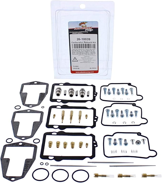 All Balls Racing 26-10039 Carb. Rebuild Kit Closed Course Racing Only Compatible With/Replacement For Yamaha Mountain Max 600 2000-02, SX Venom 600, SX Venom ER 600 2004-06, SX600R Venom/ER 2000-03