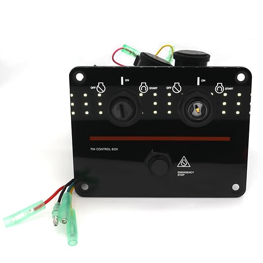 6K1-82570 Dual Engine Key Switch Panel Assembly for Yamaha Outboard Marine | Replaces 6K1-82570-13-00 6K1-82570-08-00 6K1-82570-13 6K18257013 Fits Yamaha Outboard Double Vertical Control Motors