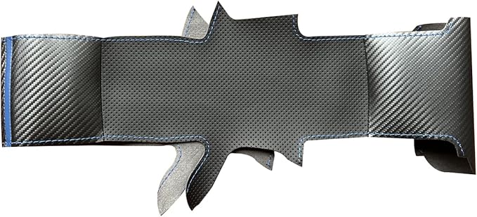 Loncky Carbon Fiber Black Genuine Leather Steering Wheel Cover for Honda Civic 9 Civic 2012 2013 2014 2015 Hand Stitched Custom Fit Car OEM Parts Interior Accessories