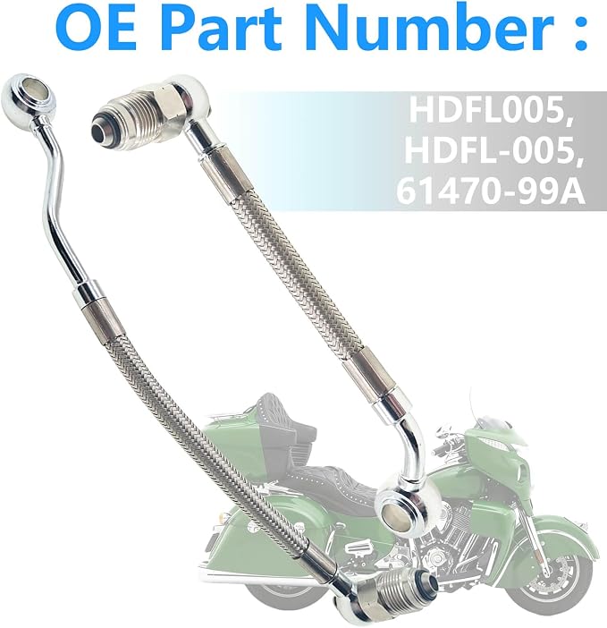 Fuel Injection Line HDFL005 HDFL-005 Compatible with Harley-Davidson 1995-1999 Electra Glide, Road King, Road Glide, Tour Glide EFI | Replace# 61470-99A