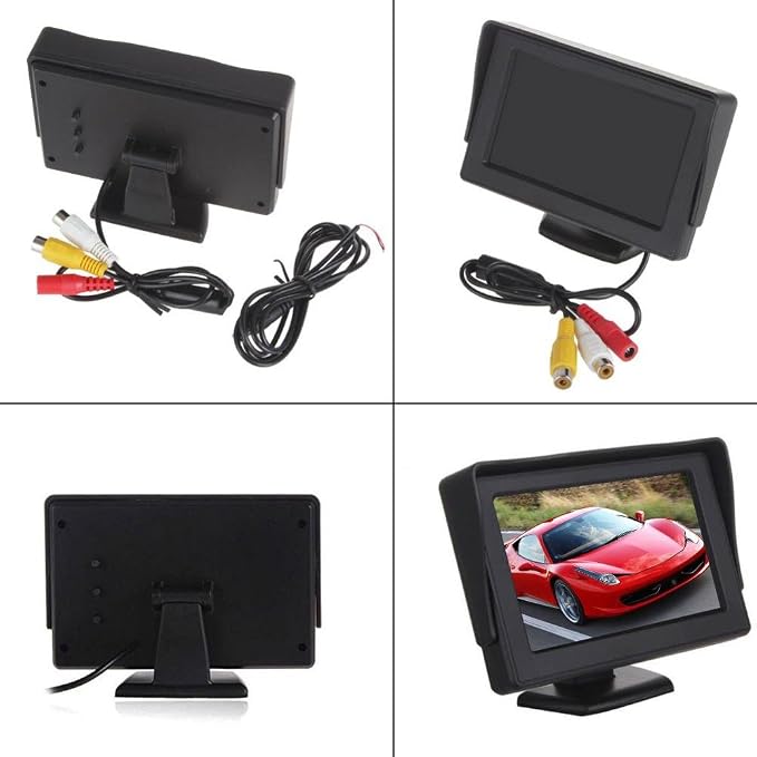 Car Third Roof Top Mount Brake Light 3 Rear View Camera, HD Night Vision Waterproof for Ford Transit tourneo Custom Jumbo Kasten V363 F150 F250 F350 V636 MK8 2012-2020 (with 4.3-inch Monitor)