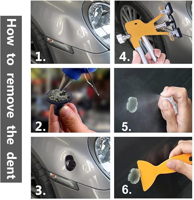 Auto Dent Puller Kit, Car Dent Removal Set, Paintless Dent Repair Tool for Automobile/Refrigerator/Motorcycle Body Dent Remover