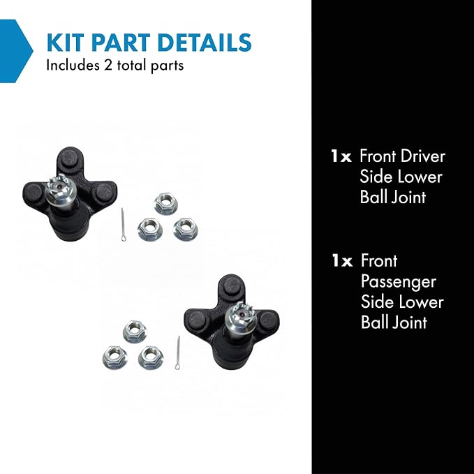 TRQ Front Lower Driver and Passenger Side Ball Joint Set Compatible with 19-23 Acura RDX 23-24 Integra 18-24 Honda Accord 16-24 Civic 17-23 CR-V 19-22 Insight