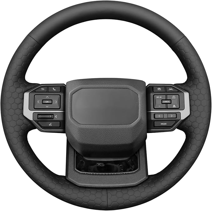 MEWANT Hand Stitch Steering Wheel Cover for Toyota Land Cruiser 2024-2026, Custom Fit DIY Wrap Interior Accessories