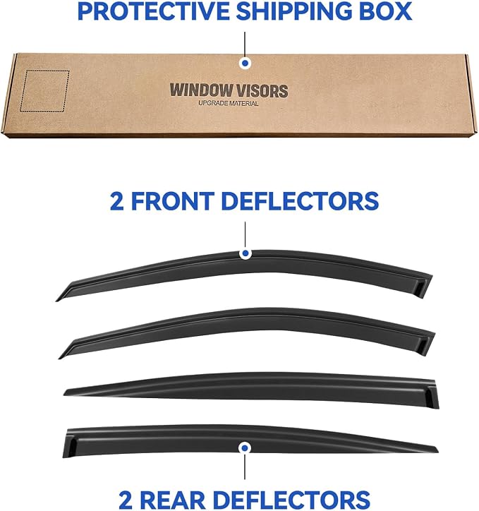 Window Visors Rain Guards for 2019-2026 Nissan Altima, Out-Channel Window Vent Wind Deflectors Visors Shades for 19-26 Altima