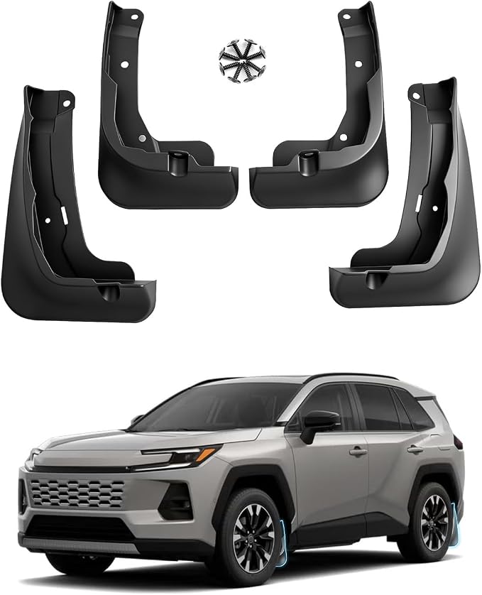 BIXUAN 2026 RAV 4 Door Splash Guards for 2026 Toyota RAV 4 (6th Gen), TPE Interior Door Panel Protector & Organizer, Waterproof & Anti-Rattle Door Pocket Liner, Custom Fit 2026 RAV 4 Accessories