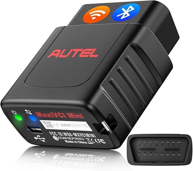 Autel MaxiSys MaxiVCI VCI Mini OBD2 Adapter Connector, 2026 Vehicle Wireless Diagnostic Interface, Work w/Autel Scanner MaxiCOM MK808BT PRO MK808Z-BT MK808K-BT MP808BT Pro MK808S-TS MP808S-TS MK808TS