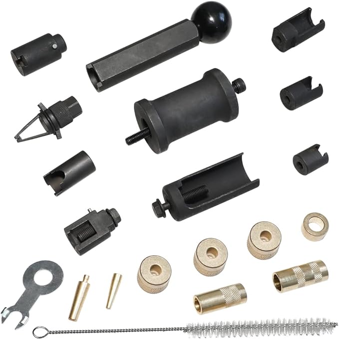 Fuel Injector Remove Tool Kit T10133 Seal Installer compatible with Audi VW 1.2, 1.4, 1.6, 1.8, 2.0, 2.7, 3.0, 3.2, 3.6 V6 4.2 V8 FSI Petrol, Replacement for Porsche 2.7, 3.0 Injector Puller
