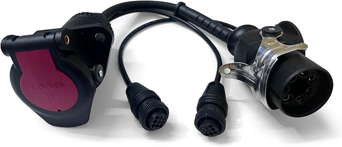 ISO 7638 7 Pin EBS/ABS Diagnostic Cable for Wabco Scanner Tools | ISO 7638 7 Pin 24V CAN Socket Adapter, Fits Trailer & Heavy Duty Truck, Compatible with WABCO Scanner, Cable Only