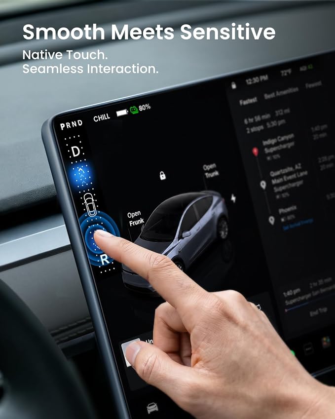REEVAA 2025 Tesla Model Y Juniper Screen Protector [Anti-Glare & No Fingerprint], 9H Aerospace Tempered Glass for 2025 Model Y Juniper, with Alignment Frame, Matte, 15.42 Inch