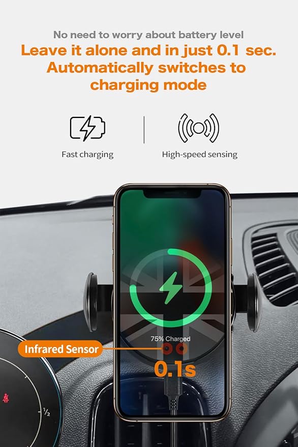 Persevere for Mini Cooper Phone Holder F54 F55 F56 F57 with Auto Charging for Display Dashboard Car Phone Mount, Fits 4-6.9" Smartphones, Right (Not Supported All Countryman F60/R61)