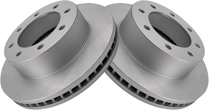 TRQ Front Brake Rotor Set G Coated Vented Compatible with 2005-2013 Ford F-250 Super Duty 2005-2012 F-350 Super Duty 2005-2010 F-450