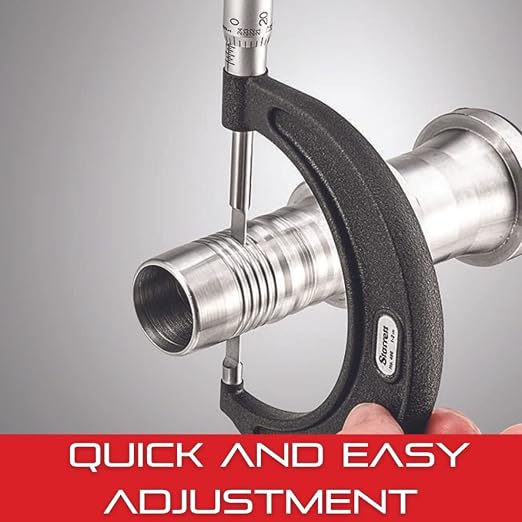 Starrett Outside Micrometer with Friction Thimble, Lock Nut, and Carbide Faces - Quick and Easy Adjustment, 0-1"Range, .0001" Graduation - T436.1XFL-1 W/SLC
