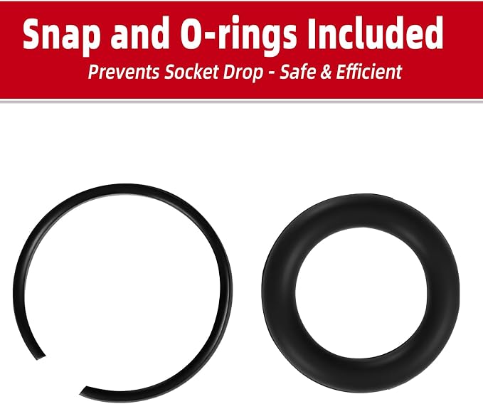 3/4" Drive 33mm Extra Deep Impact Socket, 8" (200mm) Long, 6-Point for Truck, Trailer, and Tractor Wheel Nuts, Heat Treated Cr-V Alloy Steel, One-Piece Forged, Radius corner design