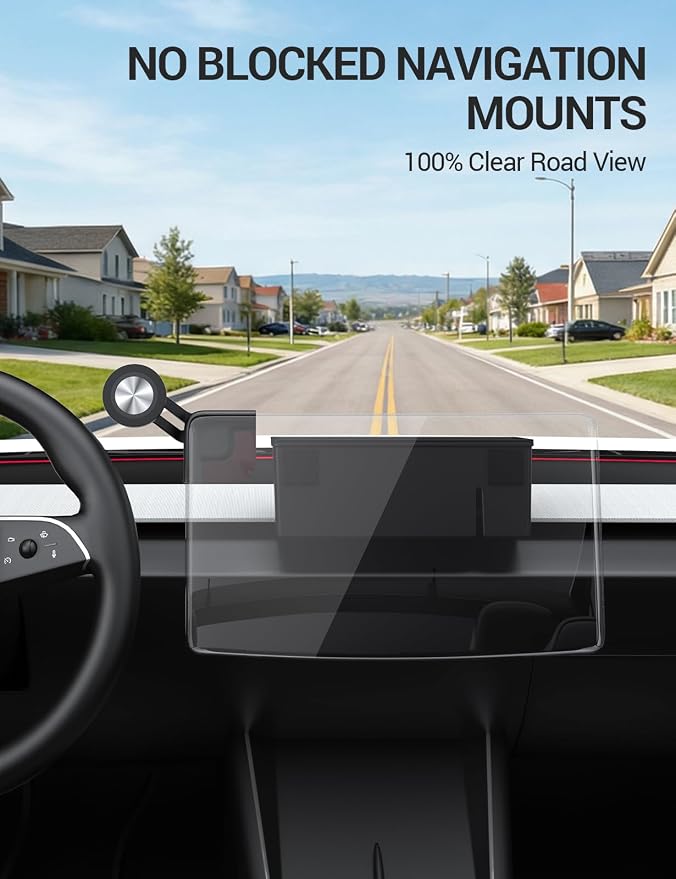 BASENOR Behind Screen Storage for Tesla Model Y Model 3 and Model Y Model 3 Sunglasses Holder