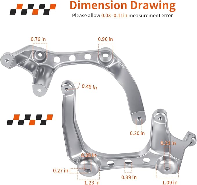Front Left & Right Fender Brackets For Yamaha Raptor 350 YFM350 2004-2013 5YT-21514-00-00 5YT-21513-00-00