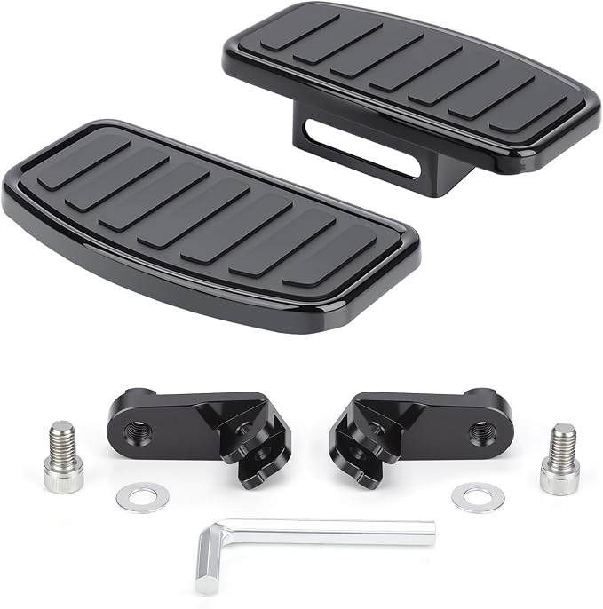 Floorboards Front Footpegs for Harley Softail 2018-2024 Breakout Deluxe Fat Bob Fat Boy Heritage Low Rider Slim Street Bob Sport Glide Wide Rider Anti-Slip Highway Pegs (Black)