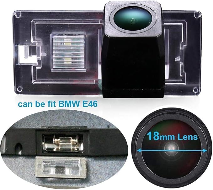 HD 1280x720 Pixel Backup Camera License Plate Car Rear Reverse Parking Camera Replacement for BMW Mini Cabriolet FWD R50 R52 R53 Cooper/Cooper S/One/One D/John Cooper Works(No.7020)