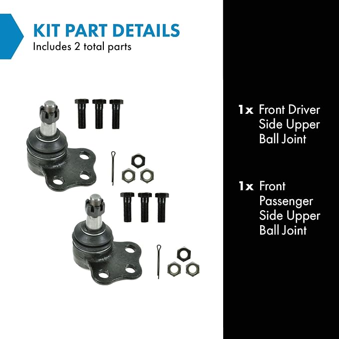 TRQ Front Upper Ball Joint Set Compatible with 2000-2001 Dodge Ram 1500 2000-2002 Ram 2500, 3500