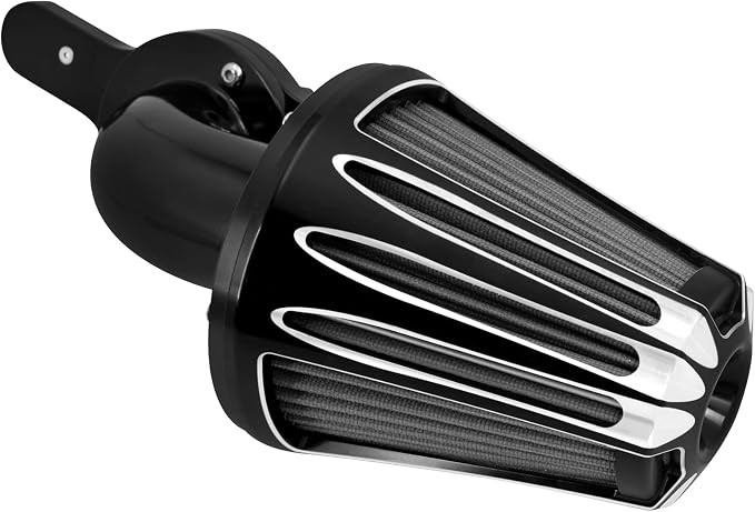 Motorcyle Air Cleaner Filter CNC 90° Forward-Facing Kit Fit for Harley Softail Touring Trike (Black Housing Grey Element, D For M8 Touring 17-23 Trike 17-25 Softail 18-24)