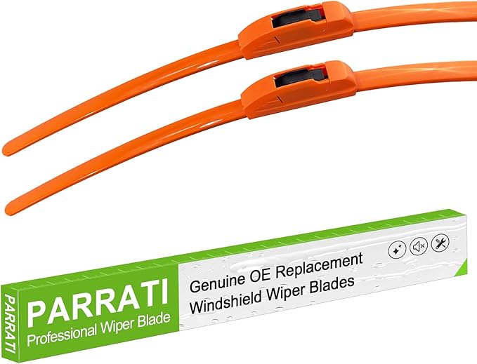 OEM QUALITY 24" + 18" PARRATI Premium All-Season Orange Windshield Wiper Blades (Set of 2)