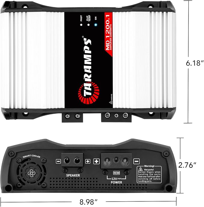 Taramps MD 1200.1 Channel 1200 Watts RMS 1 Ohm Car Amplifier