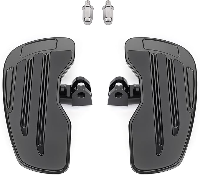 Anti-Slip Rider Floorboards Compatible with Honda Rebel 300 500 CMX300 CMX500 2017-2025 Front Footpegs Driver Aluminum Highway Pegs Accessories (Gloss Black A)