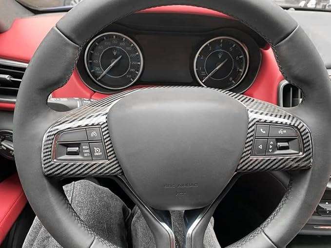 YOCTM ABS Black Carbon Fiber Look Cover Trim Decorative Strip for Maserati Levante 2016 2017 2018 2019 2020 2021 Ghibli 2014 2015 2016 2017 2018 2019 2020 2021 Interior Sets