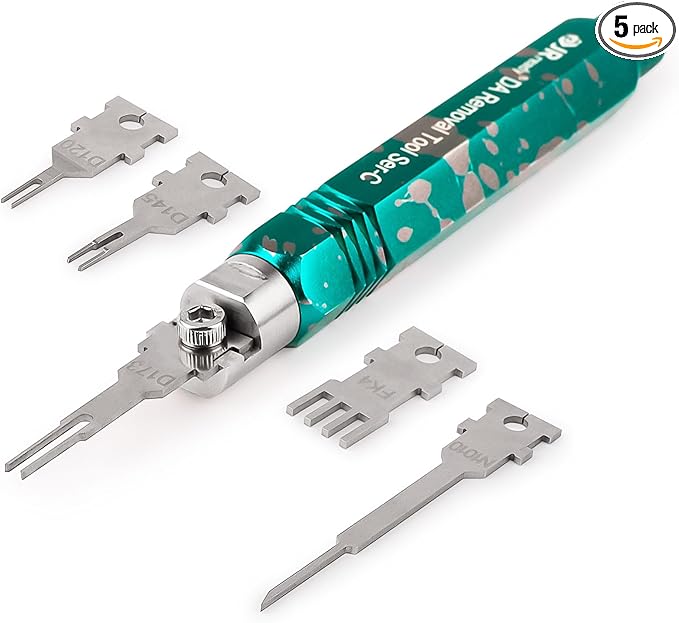 JRready ST5255-05 Pin Extractor Tool Kit, Terminal Removal Tool with 5PCS Replacement Tips, for Molex Mini-Fit Jr., Micro-Fit 3.0,3P/4P PC Fan, AMP Micro Mate-N-Lok Series Connectors