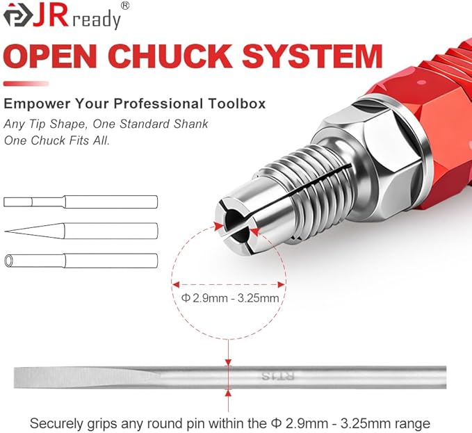 JRready ST5258 Electrical Pin Extractor Tool Kit with 6PCS Replacement Tips for AMP/Metri Pack/TE/JST/Deutsch Connectors, Pin Removal Tool Perfect for Car Repair Electrical Harness terminals