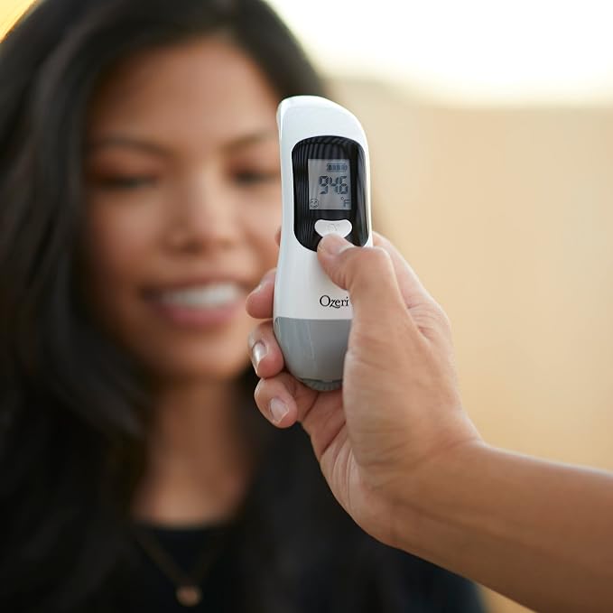 Ozeri Forehead Thermometer, ISO 80601-2-56 Medical-Grade with Silent Fever Alarm and Battery-Free Kinetic Activation