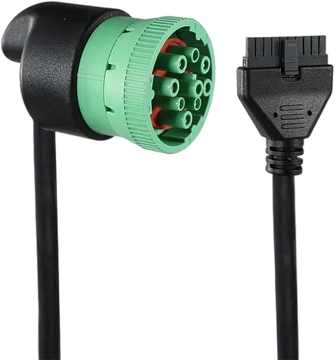 J1939 9 Pin Green to 10 Pin Diagnostic Cable,Compliant ECM w/DOT, Compatible with PT30 ELD Logbook for Freightliner, Kenworth, Peterbilt,Westernstar Trucks,Work with ELD Devices for Truckers