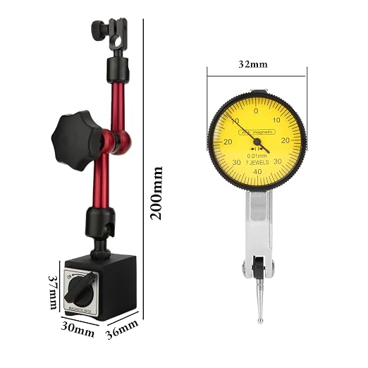 AUNMAS Dial Indicator Magnetic Base Holder Kit, Strong On/Off Switch Magnet Stand with Fine Adjustment and Flexible Arm for Lever Test Indicator