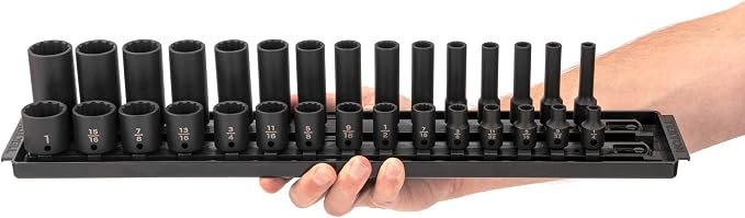 TEKTON 3/8 Inch Drive Impact Socket Set, 30-Piece | SID91214
