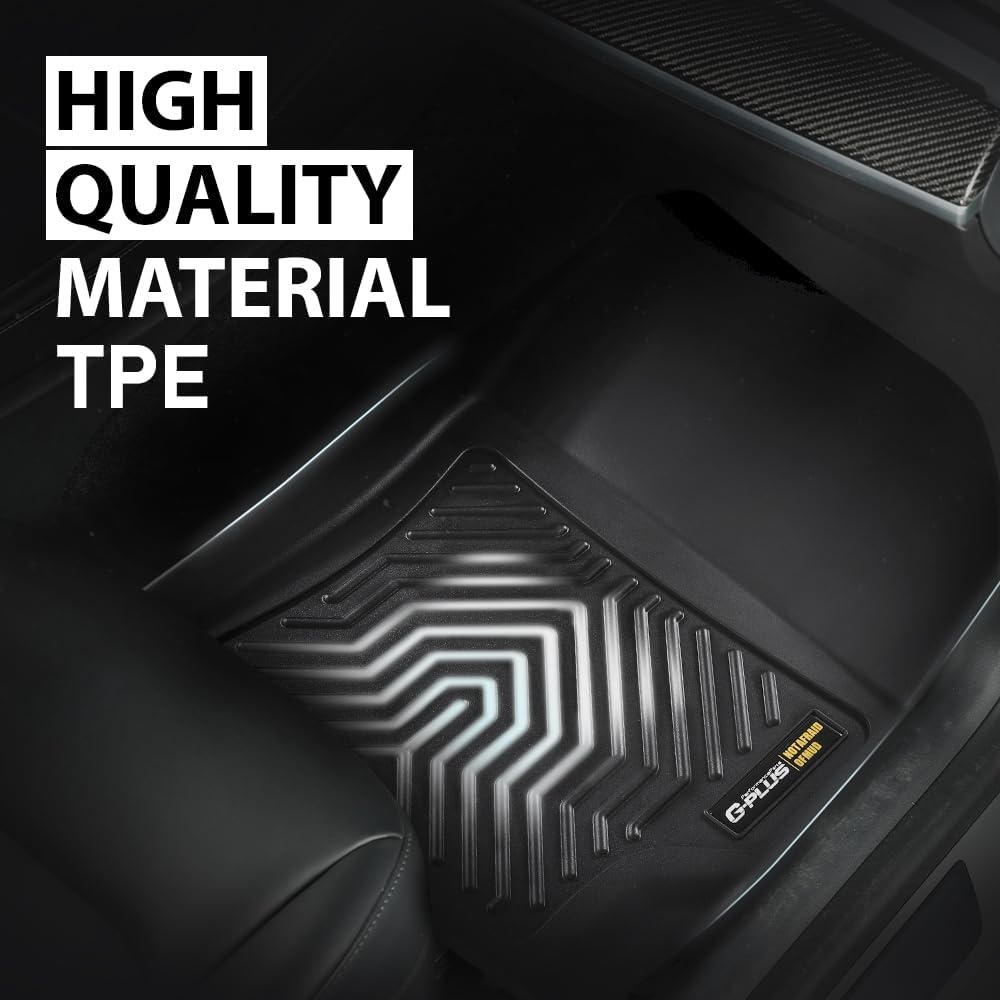 G-PLUS Heavy Duty TPE Floor Mats Cargo Liner Fit for Honda Pilot 2023 2024 2025 All Weather Full Cover Protection 1st & 2nd & 3rd Row Liner TPE Car Floor Cargo Liners Black,Alfombras para carro