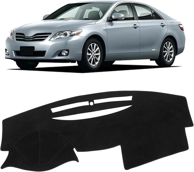 KUST Black Dash Cover Compatible with Toyota Camry 2007-2011 Polyester Dashboard Cover Non-Slip Dash Protector Interior Accessories for Camry Custom Fit Dash Mat No Glare