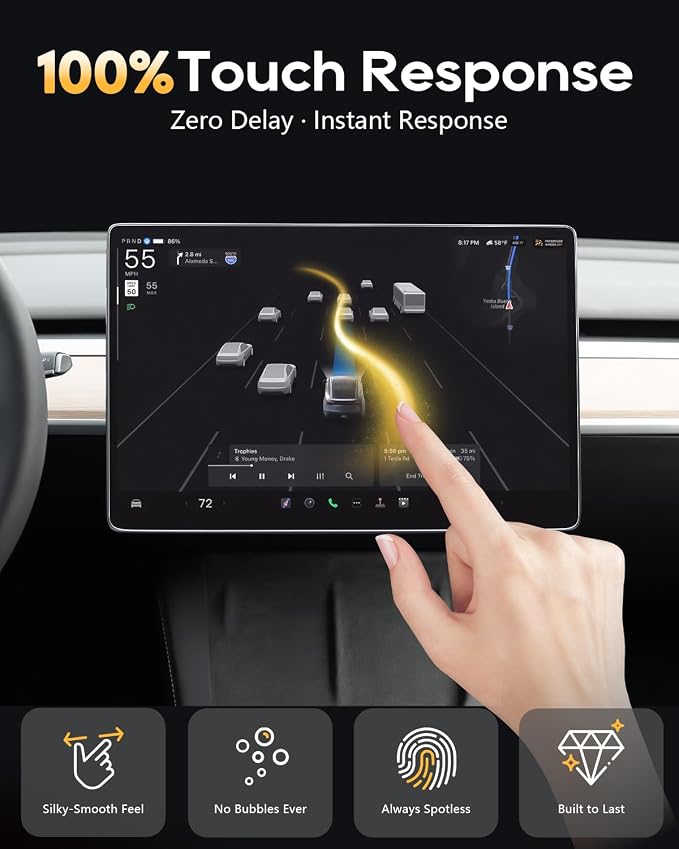 LFOTPP 15.4" & 8" Screen Protector for 2024-2026 Tesla Model 3 Highland | & 2025-2026 Model Y Juniper, Fit Standard 15.4", Not fit Refreshed 16" Screen, [More Clear& Smooth] 9H Glass 15.4"